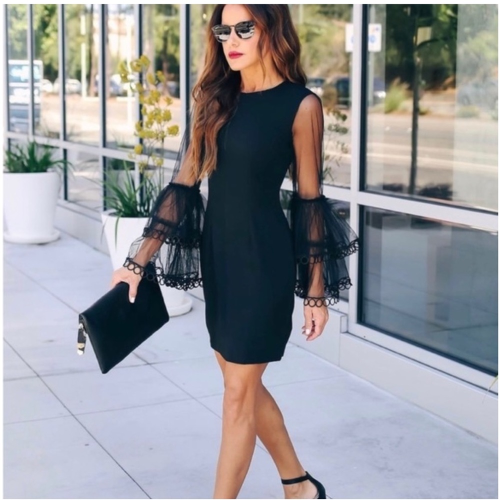 VICI Here She Comes Lace Bell Sleeve Dress - Picture 1 of 11